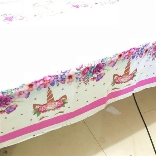 1pcs/Lot Pink Unicorn Tablecloth For Event Party Boys Girl Birthday Party Decoration Wedding Disposable Paper Tablecover Supply
