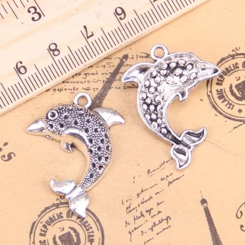 8pcs Charms dolphin ocean sea 33x26mm Antique Pendants,Vintage Tibetan Silver Jewelry,DIY for bracelet necklace