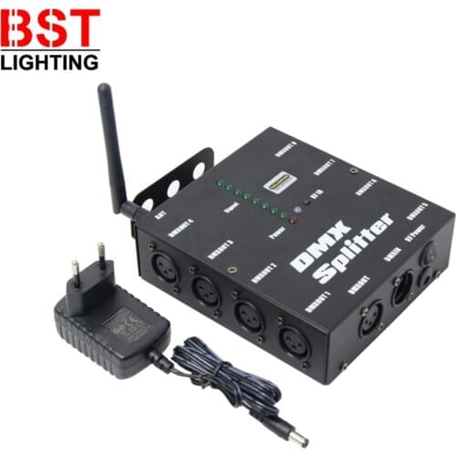 8Channels DMX512 Wireless Splitter DMX Stage Lights Signal Amplifier Splitter 8Ways DMX Distributor For Party Disco Stage Light