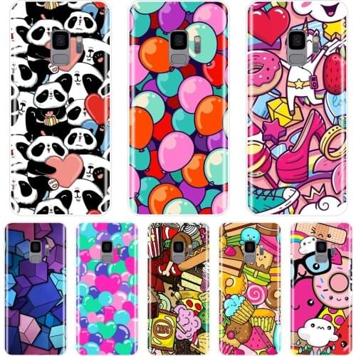 For Samsung Galaxy S5 S6 S7 Edge S8 S9 Plus Case Silicone Soft Panda Heart Back Cover For Samsung Galaxy Note 9 8 5 4 Phone Case