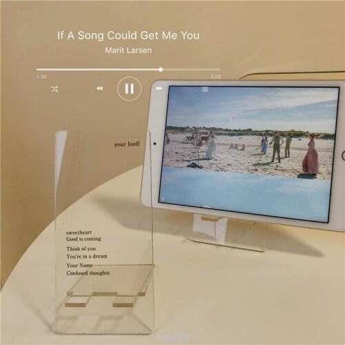 Minimalist English Letters Transparent Acrylic Mobile Phone Holder Stand Desk Bracket