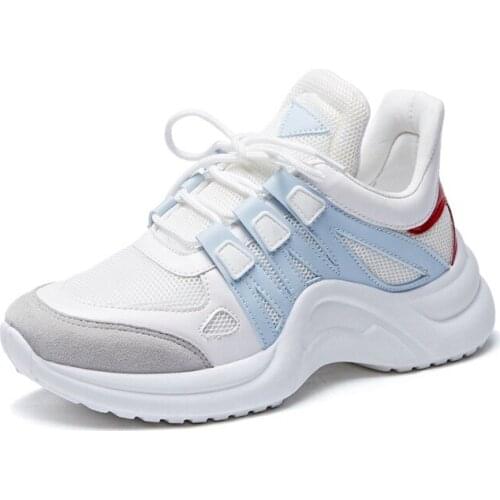 Dropshipping Sneakers Women 2019 Breathable Mesh Casual Shoes Fashion Sneaker Lace Up High Leisure Women Vulcanize Shoe Platform