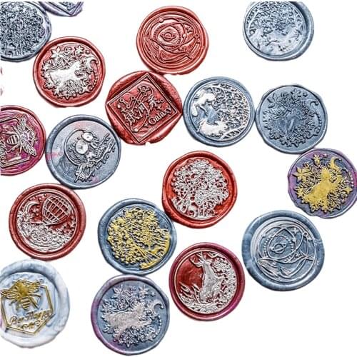 European and American INS Wind Retro Wax Seal Stamp DIY Chocolate Cake Envelope Seal Whale Elk Cat Decoration Wax Seal