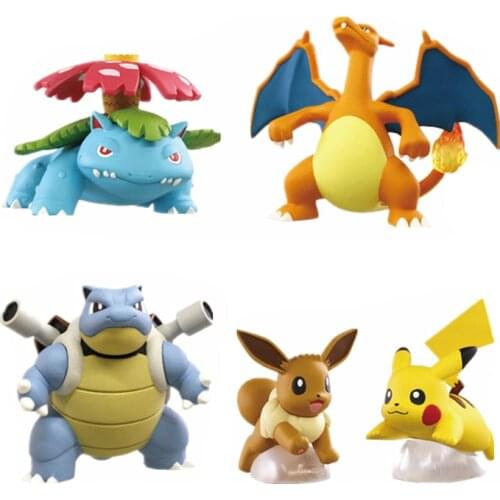 TAKARA TOMY Pokemon Anime Figures Charizard Pikachu Eevee Venusaur Blastoise Action Figure Model Gashapon Toys Kids Gifts