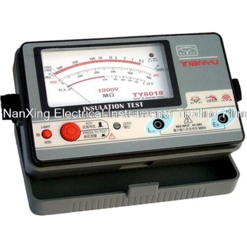 Fast arrival TY6018 1000V insulation resistance meter,analog INSULATION TESTER,0.5-2000M.OHMS