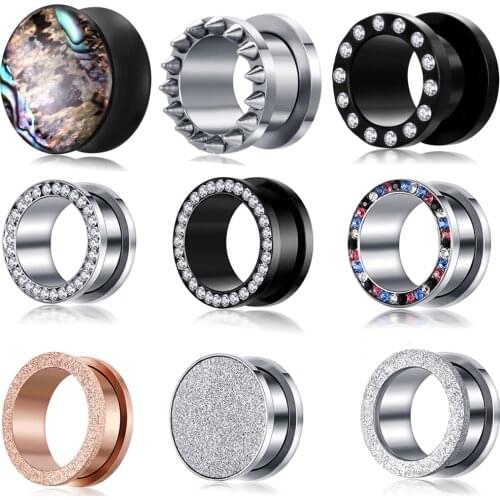 TIANCIFBYJS 2pcs Ear Tunnels Stretching Kit Stainless Steel Earring Gauges Plugs Set Flared Screw Expander Body Piercing Jewelry