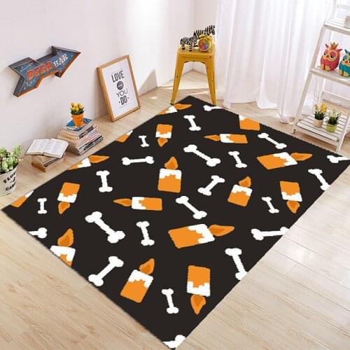 Cute Bone Cartoon Carpets for Living Room Crown Child/Kids Room Play Rugs Bathroom Antiskid Mats Fashion Parlor Large Size Rug
