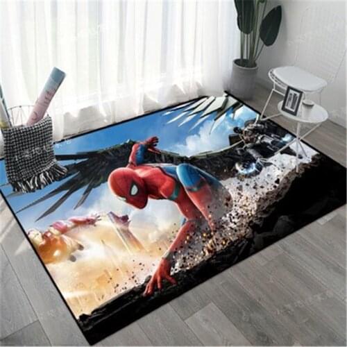 Cute Spiderman Baby Playmat 80x160cm Soft Flannel 3D Printed Area Rugs Rugs Anti-slip Large Rug Carpet for Living Room Decor