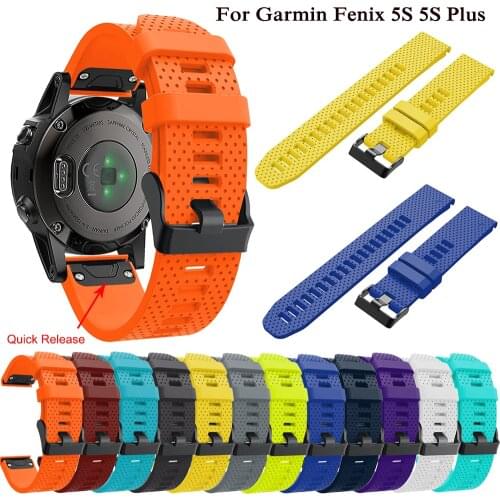 Soft Silicone Bracelet 20mm Wrist Strap for Garmin Fenix 5S 6S Smart watch band with Easy fit Quick Release Belt Wristband