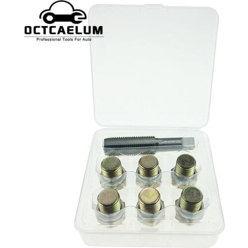 Automotive Oil Pan Drain Sump Plug Key Thread Repair Tool Kit M13 X 1.5MM AT2087B