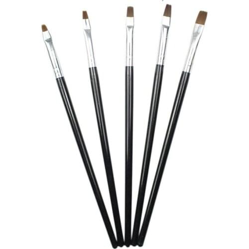 5PCS Nail Art Brushes Set UV Gel Polish Drawing Painting DIY Design Pen Acrylic Builder Flat Brush Manicure Tools