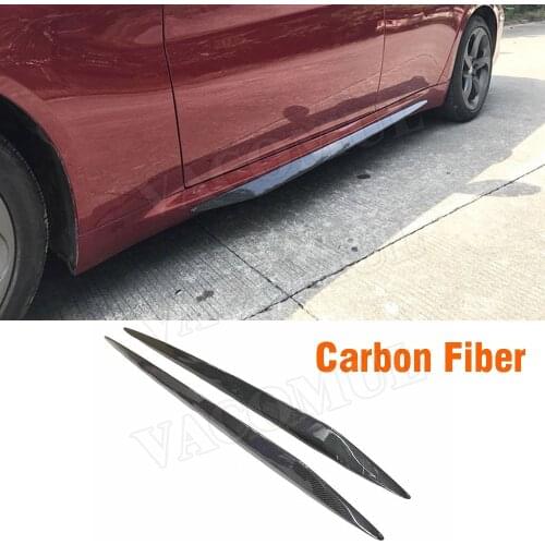 Carbon Fiber Side Skirts Bumper Aprons Sticker for Alfa Romeo Giulia Sedan 4 Door 2015 2016 2017 FRP 2Pcs / Set Spolers