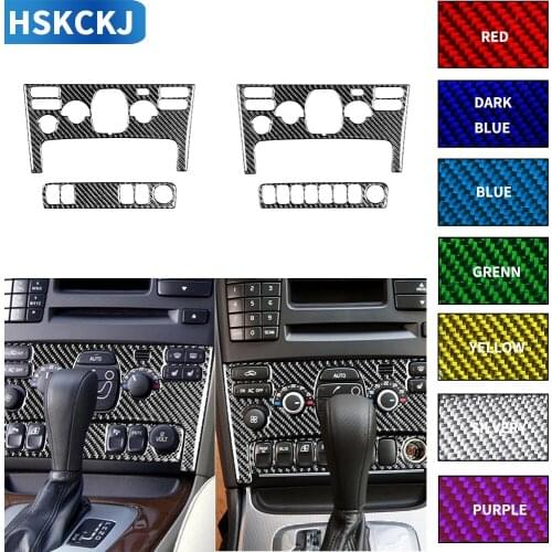 For Volvo XC90 2003-2014 Multiple Color Carbon Fiber Stickers Air Conditioning Panel AC Button Frame Interiors Car Accessories