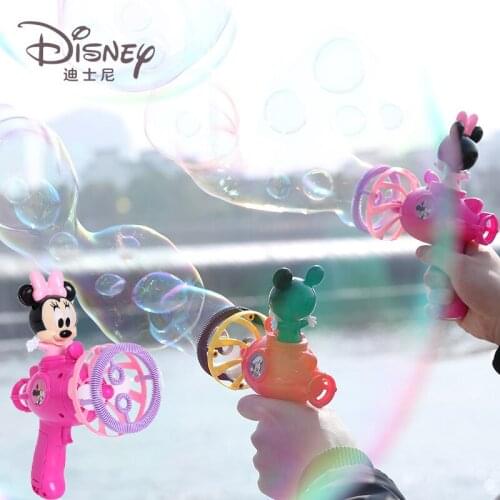 New Disney Girls Mickey Minnie Mouse Bubble Blower Machine Toys Cute Mini Fan Toys for Boys Girls Birthday Gifts Kids Toys