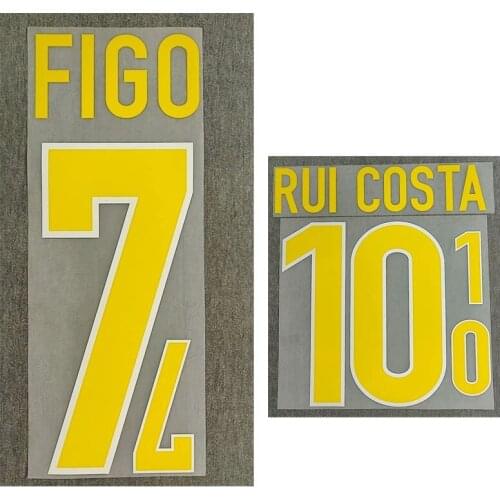 Retro 1998 Figo Nameset RUI COSTA Printing Soccer Patch Badge