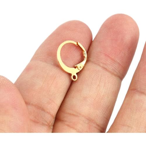 20Pcs 17x14mm Stainless Steel Hoop Earring French Earring Hooks Wire Settings Base Hoops Earrings Accessories For Jewelry Making