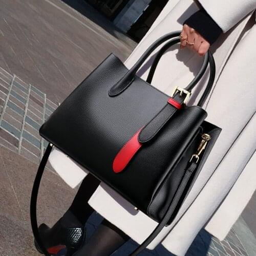 100% Genuine Leather Handbags 2021 New Ladies All-match Crossbody Contrast Color Tote Large Capacity Shoulder Bag Purses Gg
