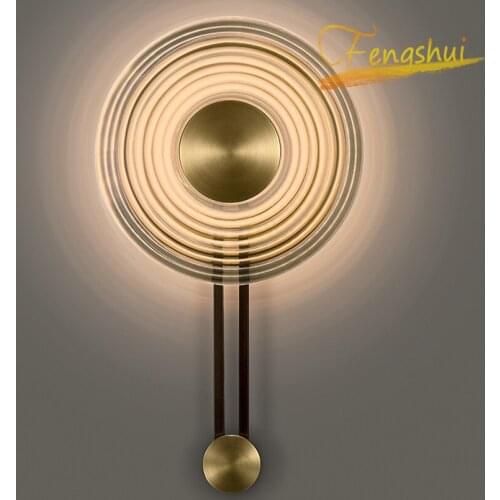 Postmodern LED Glass Wall Lamp Lighting Light Luxury Gloss Clock Wall Lights Hotel Living Room Bedroom Bedside Sconces Fixtures