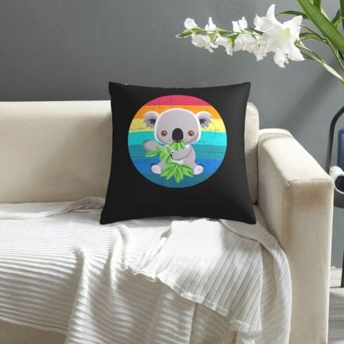 Vintage Eating Koala pattern print Cushion Cover Decorative Pillowcase Chair Seat Square Car Pillow Cover Home Living Textile