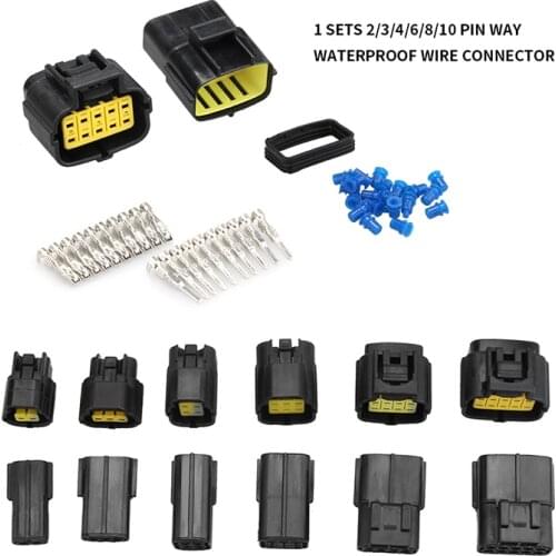 1 set Waterproof Wire Connector Plug 2/3/4/6/8/10 Pin Way Car Auto Sealed Electrical Car Truck Connector Set