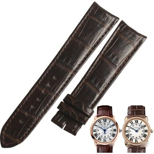 WENTULA watchbands for ROTONDE DE CARTIERW1556220 W6800251 alligator skin /crocodile grain watch band