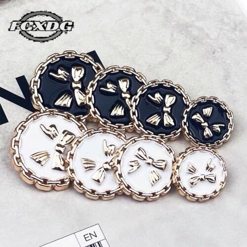 Cute Bow Design Button Up Shirt Women Machine Sewing Accessories for Doll Clothes Shirt Buttons 15mm JK Uniform Shirt Buttons