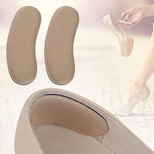 2 Pairs Sticky Fabric Shoe Back Heel Inserts Insoles Pads Cushion Back Heel Insert
