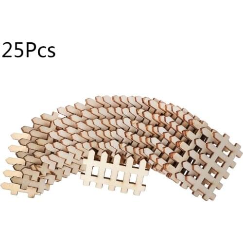 25pcs Cut Wooden Fence Embellishment Wooden Shape Craft Wedding Deco X3UC