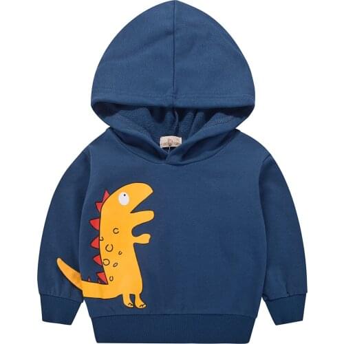 27kids Autumn Newborn Baby Boy Jacket Cute Dinosaur Coat Cartoon Cotton Trench Clothes Tops Hooded Windbreaker Outerwe 2-9Years
