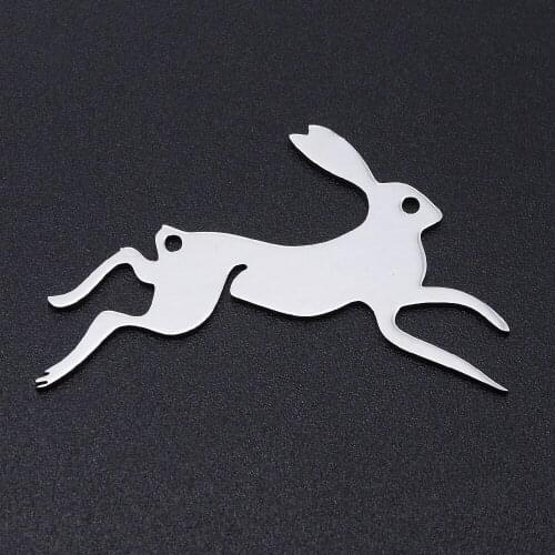5pcs/lot 100% Stainless Steel Rabbit Charms Pendants Wholesale Accept OEM Order Bracelets Pendants Top Quality