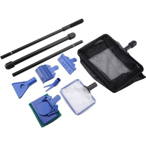 6-In-1 Aquarium Fish Tank Cleaning Tool Set Extensible Handle Telescopic Cleaning Tools