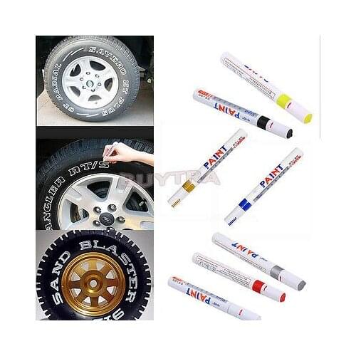 7 Colors Waterproof Car Tyre Tire Tread Rubber Metal Permanent Paint Marker Pen