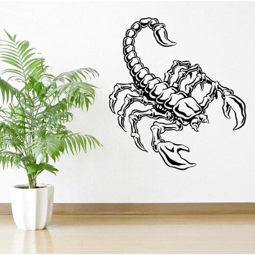 Free Shipping SCORPION Vinyl wall art sticker decal insect predator mural room decoration Art curved room decor mural D-48