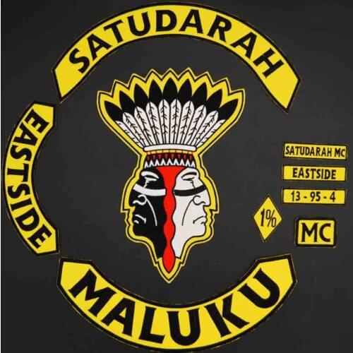 Satudarah Maluku East Side Large Embroidery Motorcycle Biker Patch Sticker For Clothing Hat Bags