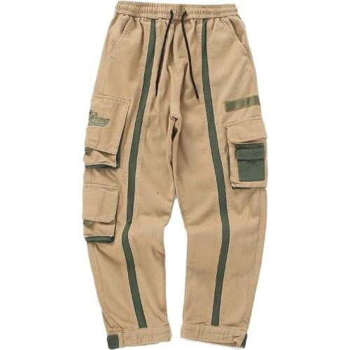 Hip Hop Streetwear Baggy Cargo Pants Mens 2021 Spring Patchwork Pockets Sweatpants Harajuku Joggers Men Trousers Cotton Loose