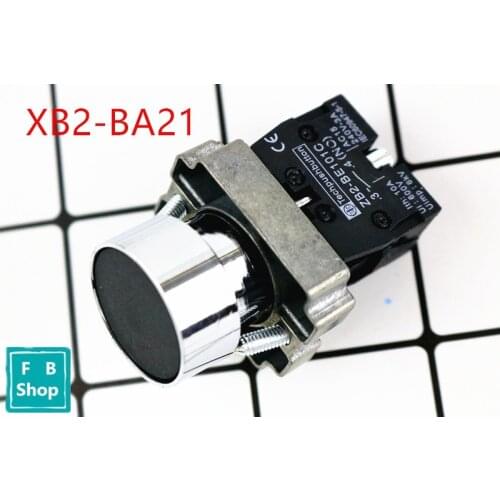 1Pcs High Quality XB2-BA21 1NO 22mm Black Momentary Push Button Switch