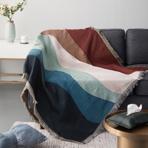 Elegant Nordic Knitted Sofa Throw Blanket with Tassel Chair Lounge Rugs Bed Plaid Tapestry Bedspread Home Decor