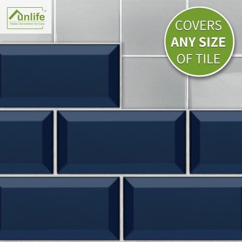 Funlife® Navy blue Wall sticker Wallpaper Self-Adhesive Decorative Easy to Clean Oil Proof Bathroom Kitchen Backsplash Floor