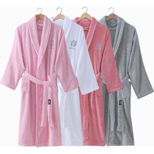 Thick Cotton Bathrobe For Men Women Long Kimono Robe Homme Winter Warm Bath Robe Male Nightgown Nighties Casual Home Clothing