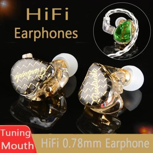 New HIFI music Tuning mouth Earphones 0.78 2pin resin custom fever IEM earphones For huawei Dynamic qdc plug DJ stage and EVAbag