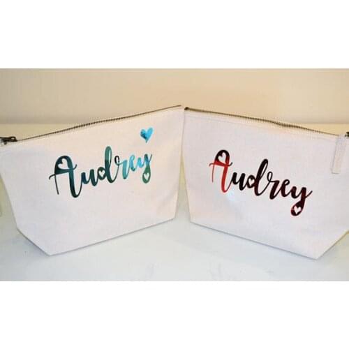Personalized wedding bride Bridesmaid Makeup Gift maid of honour Make Up comestic vanity Bags kits pouches birthday gifts