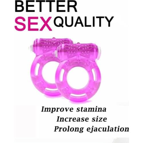 Butterfly Vibration delay ring Silicone Vibrator Ring adult Sex Toys For Male Men Sex Shop Masturbation Rock Rings Vibrating toy