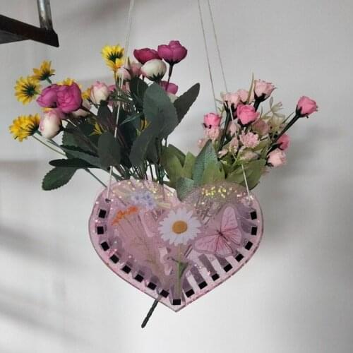 Moon Love Heart Handbag Epoxy Resin Mold Plant Flower Hanging Basket Silicone Mould DIY Crafts Ornaments Mold B03B