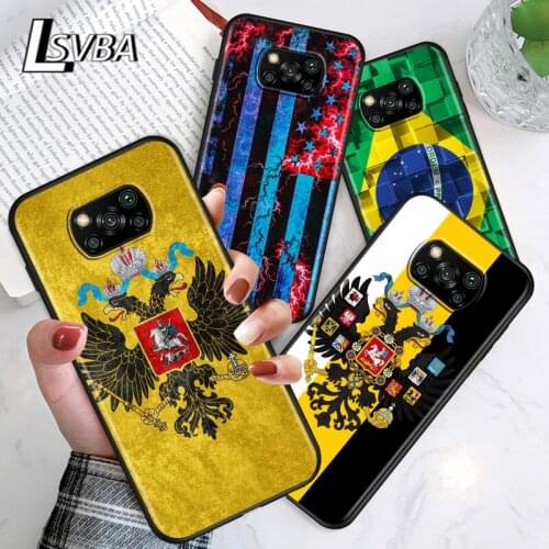 Fashion Flags World For Xiaomi Poco C3 M3 M2 X3 NFC X2 F2 Pro F1 F3 Mi Play Mix 3 A2 Lite A1 6 5X Black Soft Phone Case
