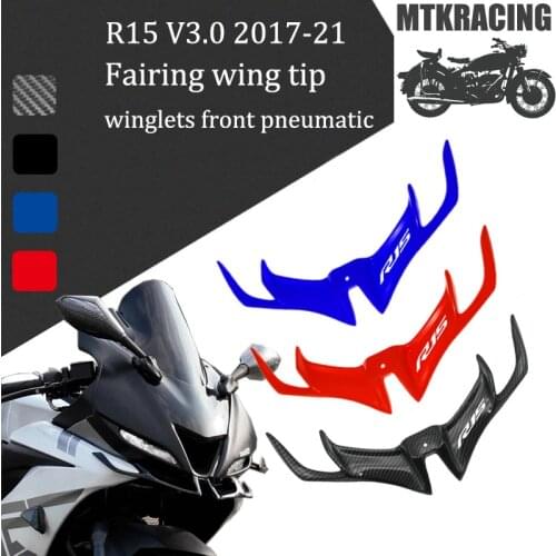 Mtkracing for yamaha yzf r15 v3.0 aerodynamic motorcycle front fairing winglets cover carbon fiber protection guards 2017-2019