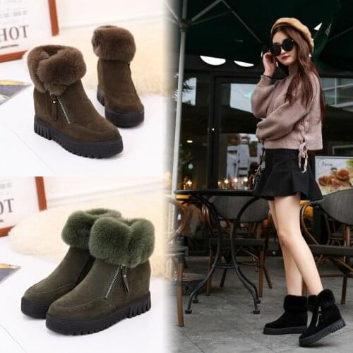 New Winter Thick Bottom Muffin With Within Increase Womens Shoes Short Boots Women Keep Warm Snowfield Cotton Boots Martin