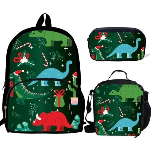 3pcs/set Animals Dinosaur Print School Bags For Teen Girls&boys School Backpack Cartoon Pattern Bookbag Lovely Satchel