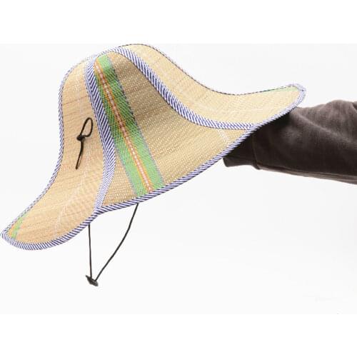 Summer Wide Brim Straw Hat Fishing Hiking Beach Sun Hat Women Men UV Protection Foldable Fishermans Hat Male Sun Cap Visor Hat
