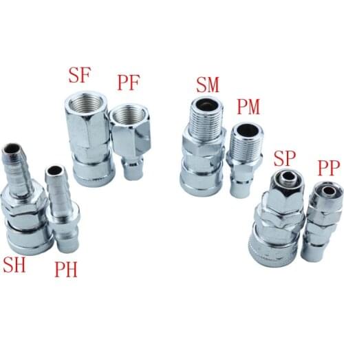 SP,PP,SM,PM,SH,PH,SF,PF Pneumatic fittings Air Compressor Hose Quick Coupler Plug Socket Connector