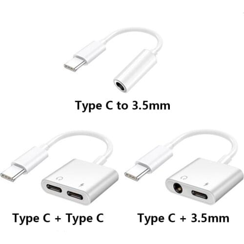 Type C Adapter 2 In 1 Splitter For Samsung S21 S20 FE Note 20 Ultra Note10 Plus Converter Headphone and Charging Connector Cable